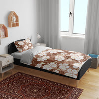 Brown Bula Fiji Masi Hibiscus Seamless Bedding Set