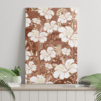 Brown Bula Fiji Masi Hibiscus Seamless Canvas Wall Art