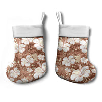 Brown Bula Fiji Masi Hibiscus Seamless Christmas Stocking