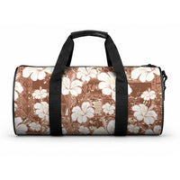 Brown Bula Fiji Masi Hibiscus Seamless Duffle Bag