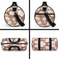 Brown Bula Fiji Masi Hibiscus Seamless Duffle Bag