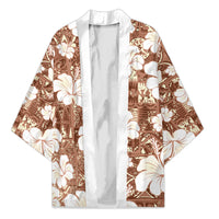 Brown Bula Fiji Masi Hibiscus Seamless Kimono