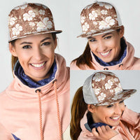 Brown Bula Fiji Masi Hibiscus Seamless Mesh Trucker Cap