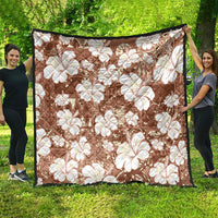 Brown Bula Fiji Masi Hibiscus Seamless Quilt