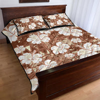 Brown Bula Fiji Masi Hibiscus Seamless Quilt Bed Set