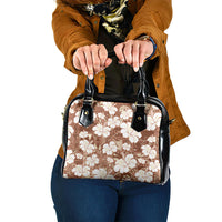 Brown Bula Fiji Masi Hibiscus Seamless Shoulder Handbag