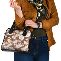 Brown Bula Fiji Masi Hibiscus Seamless Shoulder Handbag