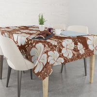 Brown Bula Fiji Masi Hibiscus Seamless Tablecloth