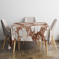 Brown Bula Fiji Masi Hibiscus Seamless Tablecloth