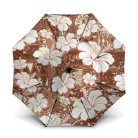 Brown Bula Fiji Masi Hibiscus Seamless Umbrella