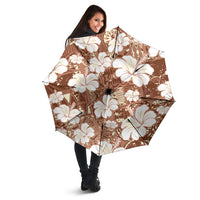 Brown Bula Fiji Masi Hibiscus Seamless Umbrella