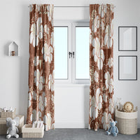 Brown Bula Fiji Masi Hibiscus Seamless Window Curtain