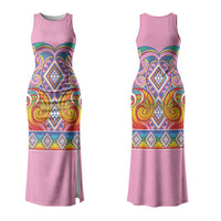 Rainbow Ngaru Taniko With Aotearoa Maori Tattoo Family Matching Tank Maxi Dress and Hawaiian Shirt