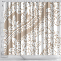 Polynesia Shower Curtain Polynesian Tropical Flowers Begie Pastel Vibes LT14 - Polynesian Pride