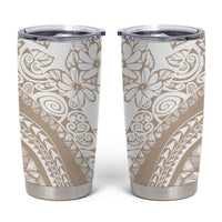 Polynesia Tumbler Cup Polynesian Tropical Flowers Begie Pastel Vibes