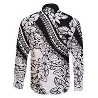 Polynesia Family Matching Off Shoulder Short Dress and Hawaiian Shirt Polynesian Tropical Flowers Black Pastel Vibes LT14 - Polynesian Pride