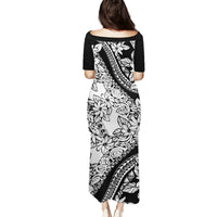 Polynesia Puletasi Polynesian Tropical Flowers Black Pastel Vibes LT14 - Polynesian Pride