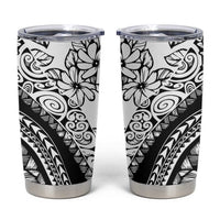 Polynesia Tumbler Cup Polynesian Tropical Flowers Black Pastel Vibes