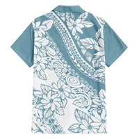 Polynesia Hawaiian Shirt Polynesian Tropical Flowers Blue Pastel Vibes LT14 - Polynesian Pride