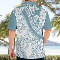 Polynesia Hawaiian Shirt Polynesian Tropical Flowers Blue Pastel Vibes LT14 - Polynesian Pride