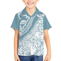 Polynesia Hawaiian Shirt Polynesian Tropical Flowers Blue Pastel Vibes LT14 - Polynesian Pride