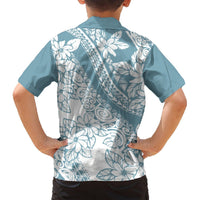 Polynesia Hawaiian Shirt Polynesian Tropical Flowers Blue Pastel Vibes LT14 - Polynesian Pride