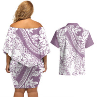 polynesia-couples-matching-off-shoulder-short-dress-and-hawaiian-shirt-polynesian-tropical-flowers-purple-pastel-vibes