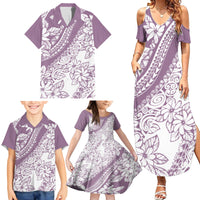 Polynesia Family Matching Summer Maxi Dress and Hawaiian Shirt Polynesian Tropical Flowers Purple Pastel Vibes LT14 - Polynesian Pride