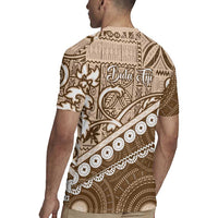 Beige Bula Fiji Rugby Jersey Fijian Language Week Tapa Cloth - Pastel