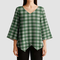 Hunter Green Japanese Palaka Pride Kimono Sleeve Blouse - Polynesian Pride