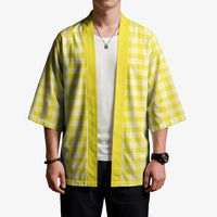 Yellow Japanese Palaka Pride Kimono - Polynesian Pride