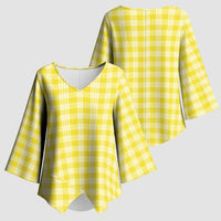 Yellow Japanese Palaka Pride Kimono Sleeve Blouse - Polynesian Pride