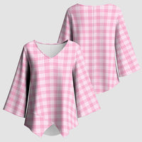 Light Pink Japanese Palaka Pride Kimono Sleeve Blouse - Polynesian Pride