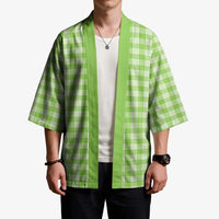 Bright Green Japanese Palaka Pride Kimono - Polynesian Pride
