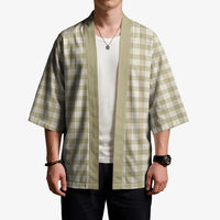 Khaki Japanese Palaka Pride Kimono - Polynesian Pride