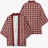 Burgundy Japanese Palaka Pride Kimono - Polynesian Pride