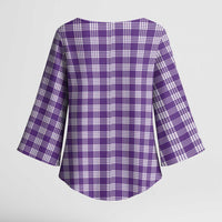Purple Japanese Palaka Pride Kimono Sleeve Blouse - undefined