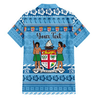 Custom Fiji Christmas Family Matching Tank Maxi Dress and Hawaiian Shirt Fijian Tapa Marau na Kerisimasi LT14 - Polynesian Pride