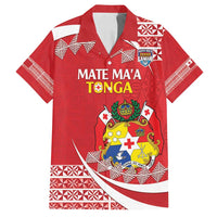 Custom Mate Maa Tonga Family Matching Long Sleeve Bodycon Dress and Hawaiian Shirt 2024 Go Champions LT14 Dad's Shirt - Short Sleeve Red - Polynesian Pride