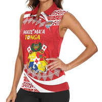 Custom Mate Maa Tonga Women Sleeveless Polo Shirt 2024 Go Champions