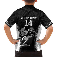 Aotearoa Rugby Custom Family Matching Short Sleeve Bodycon Dress and Hawaiian Shirt Maori Kiwi - Mascot Style LT14 - Polynesian Pride