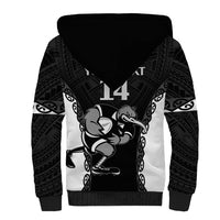 Aotearoa Rugby Custom Sherpa Hoodie Maori Kiwi - Mascot Style