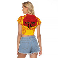 Papua New Guinea Rugby Custom Raglan Cropped T Shirt Go Kumuls PNG - Polynesian Pattern