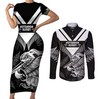 Aotearoa Silver Fern Rugby Custom Couples Matching Short Sleeve Bodycon Dress and Long Sleeve Button Shirt 2024 Go Kiwi