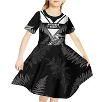 Aotearoa Silver Fern Rugby Custom Kid Short Sleeve Dress 2024 Go Kiwi