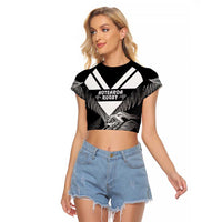 Aotearoa Silver Fern Rugby Custom Raglan Cropped T Shirt 2024 Go Kiwi