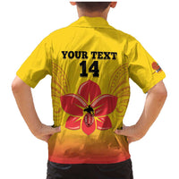 Orchids PNG Rugby Custom Family Matching Mermaid Dress and Hawaiian Shirt Go Champions Papua New Guinea LT14 - Polynesian Pride
