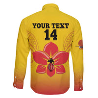 Orchids PNG Rugby Custom Family Matching Off The Shoulder Long Sleeve Dress and Hawaiian Shirt Go Champions Papua New Guinea LT14 - Polynesian Pride