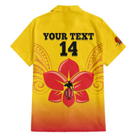 Orchids PNG Rugby Custom Family Matching Off Shoulder Maxi Dress and Hawaiian Shirt Go Champions Papua New Guinea