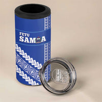 Custom Fetu Samoa Rugby 4 in 1 Can Cooler Tumbler Siapo Pattern - Sporty Style